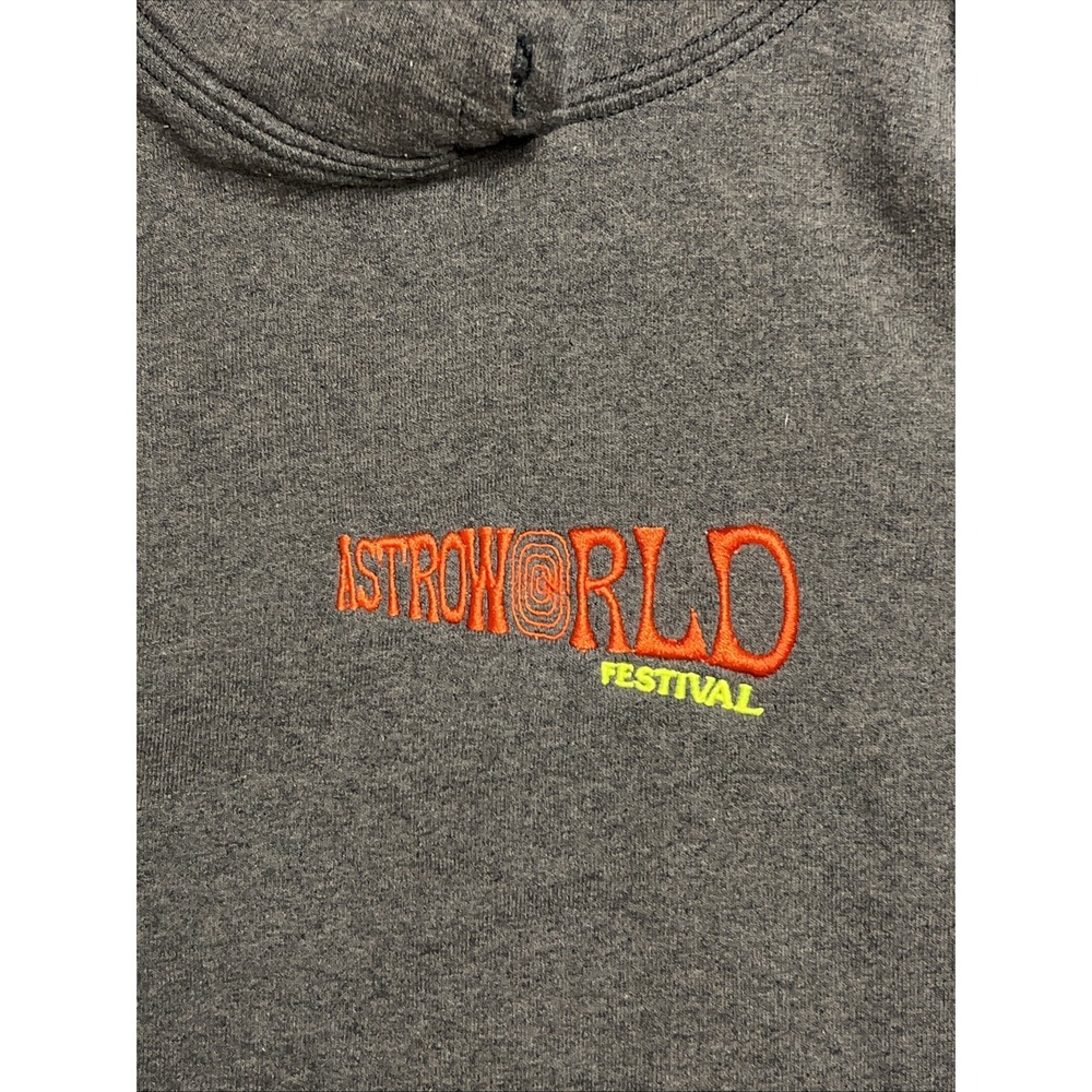 Travis Scott Astroworld Festival 2018 Hoodie Brown Large L Tour Merch Graphic - Picture 6 of 8